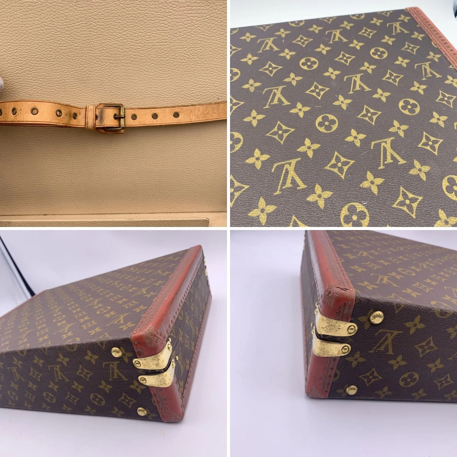 Trendy Inspired Louis Vuitton Vintage Monogram President Hard Case Briefcase Bag