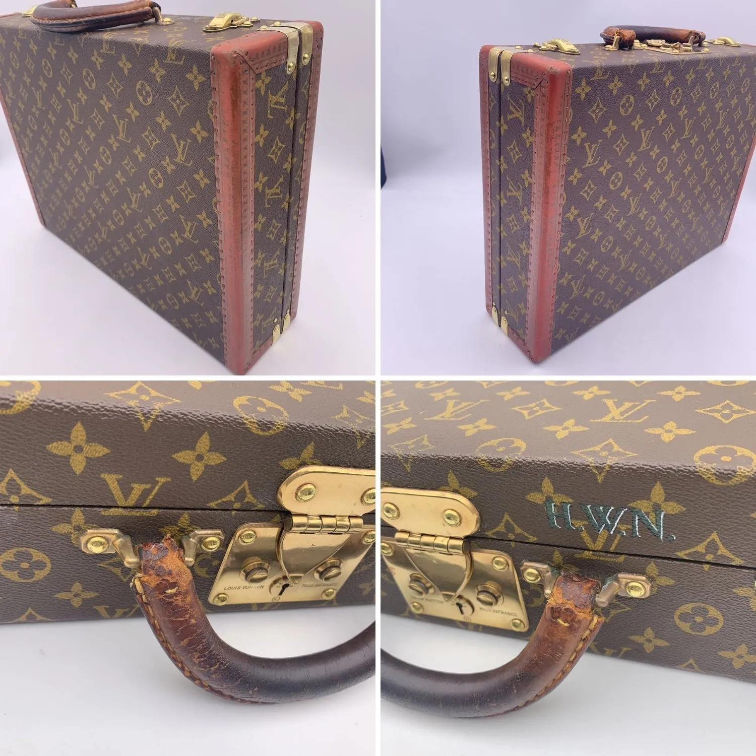 Trendy Inspired Louis Vuitton Vintage Monogram President Hard Case Briefcase Bag