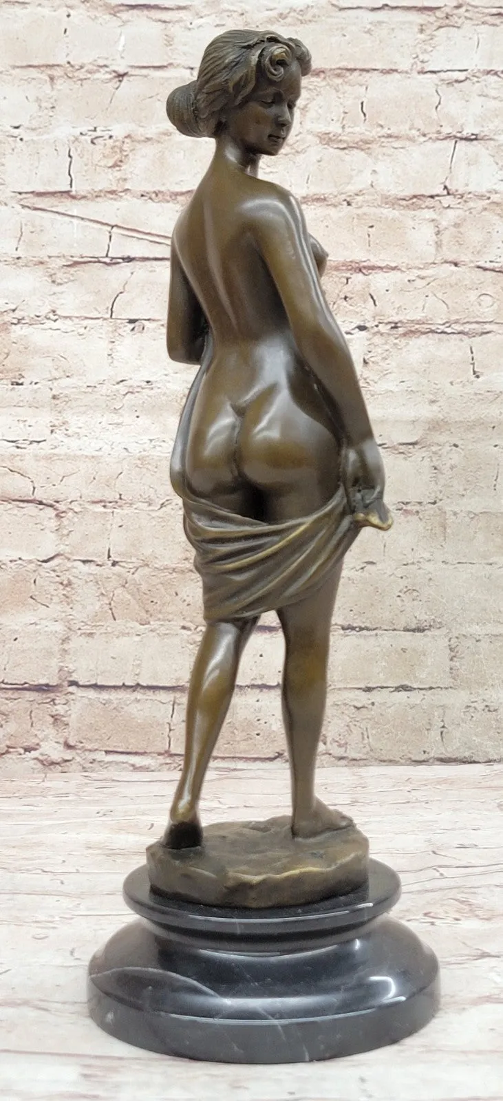 Western Bronze Marble Nude Woman Lady Standing Art Deco Sculpture Statue Sale