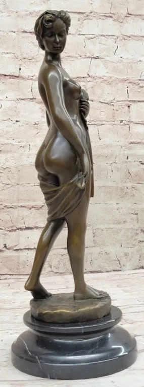 Western Bronze Marble Nude Woman Lady Standing Art Deco Sculpture Statue Sale