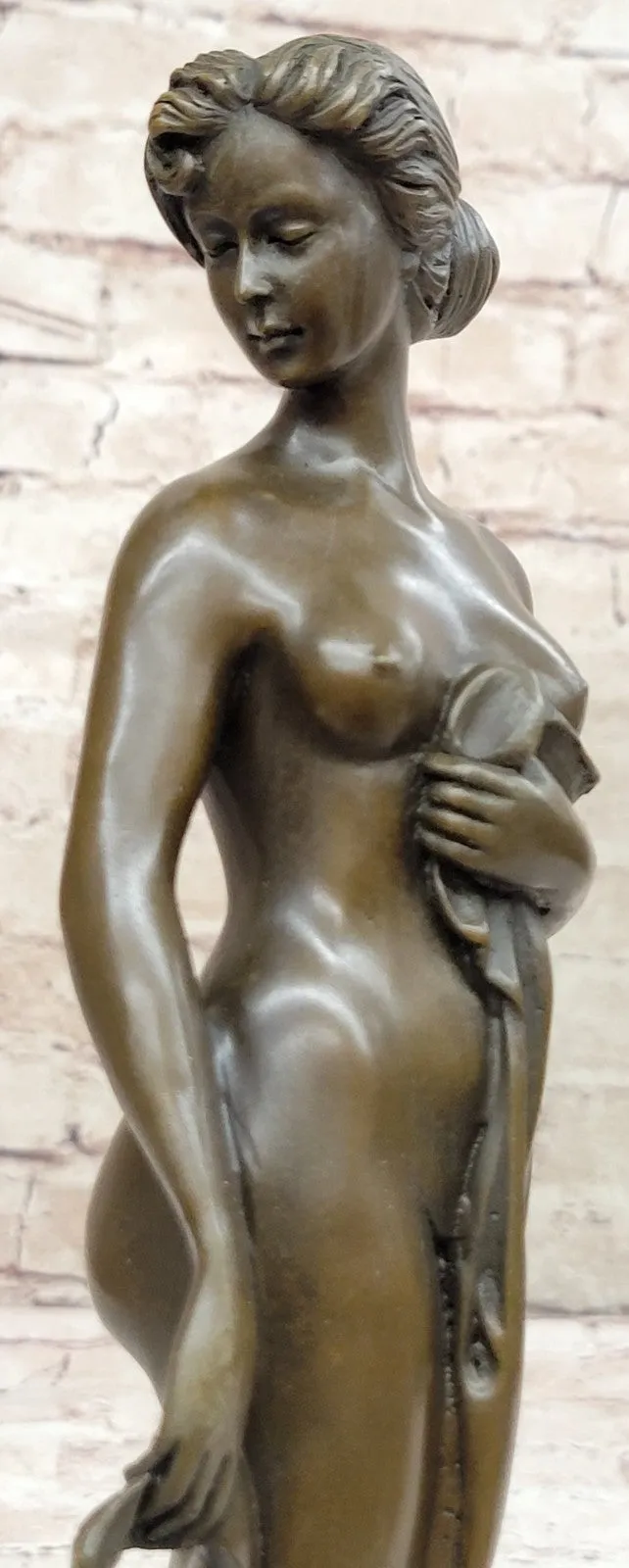 Western Bronze Marble Nude Woman Lady Standing Art Deco Sculpture Statue Sale