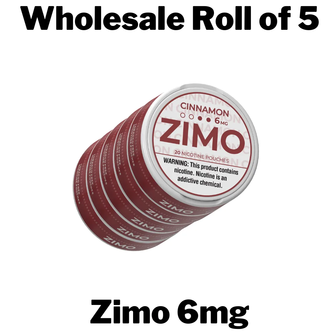 Zimo 6mg Nicotine Pouches Wholesale Roll of 5 Cans